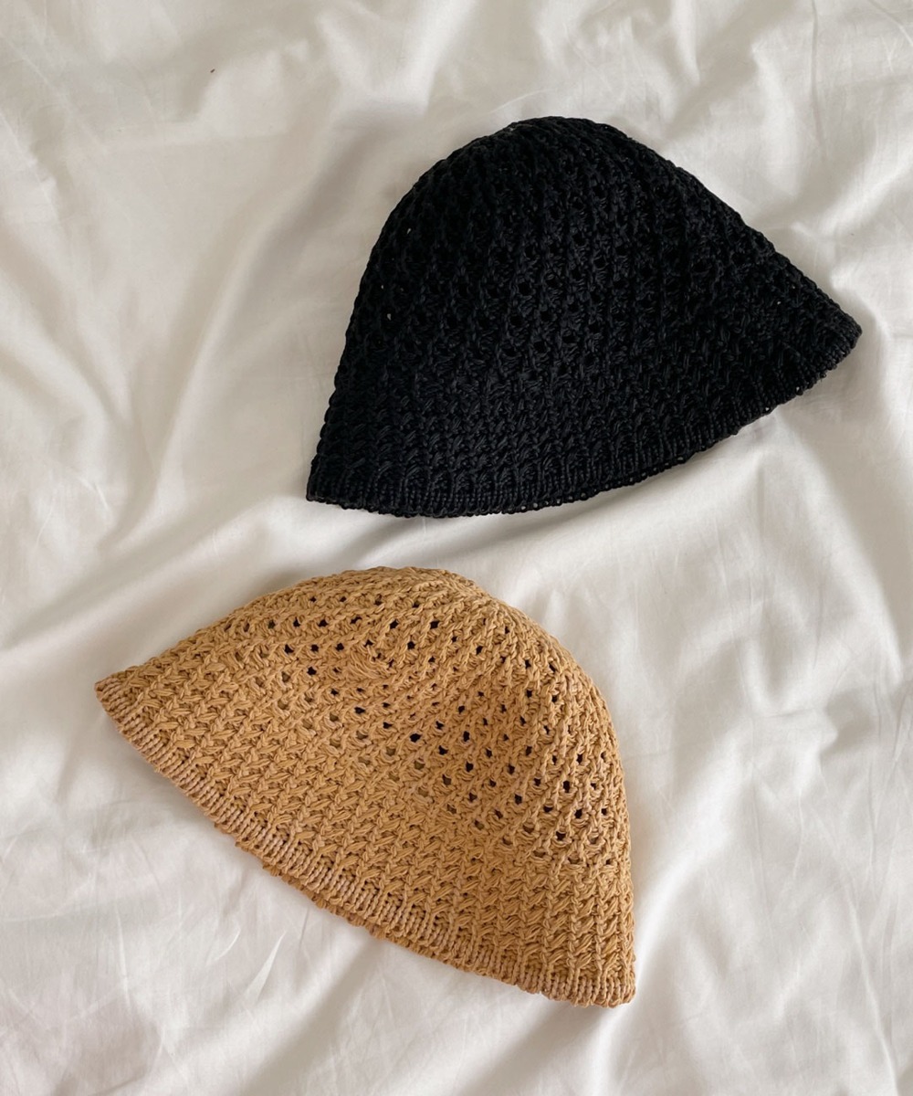 [무배] 벤지 썸머 라탄 그물 벙거지 모자 (2color)