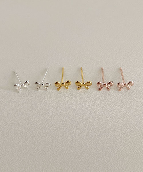 [silver925] 프링 매듭 리본 귀걸이 (3color)